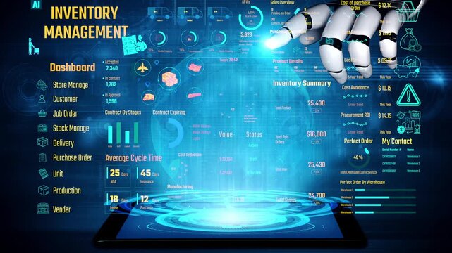 AI manages inventory dashboards through virtual assistant analytics, smart tracking systems, and artificial intelligence for warehouse and procurement efficiency. Thunk