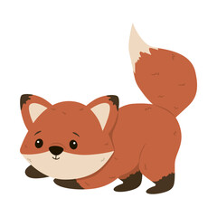Adorable fox character in a playful and curious pose, captured in a vibrant vector illustration. Perfect for children s designs, educational materials, and creative projects.