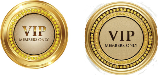 VIP Members Only Golden Badge | Premium Exclusive Access Medallion for Loyalty Programs and Special Events