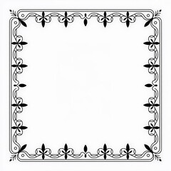 White Ornamental Frame Border – Decorative Vintage Square Design
