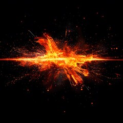 Fiery Explosion Abstract Background Red Orange Glowing Sparks