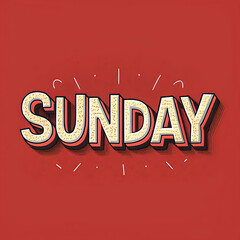 Word "Sunday" with red background