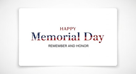 Elegant Patriotic Memorial Day Greeting Card to Honor and Remember Heroes