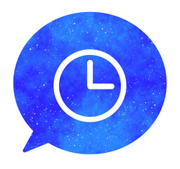 青い星空｜時計アイコンの吹き出し