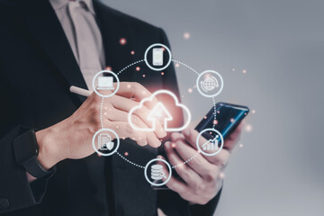 Cloud Computing and Data Synchronization Technology Concept