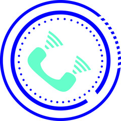 Phone Call Icon with Circle Vector Design.