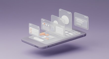 Modern smartphone interface displays dynamic app layouts and user profiles, showcasing sleek digital design for technology and business applications with a clean, professional aesthetic