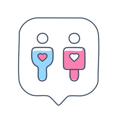 Man woman love Date app icon vector
