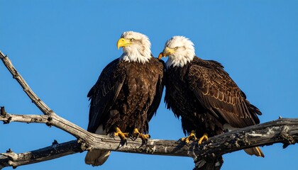 Close Two Bald Eagles