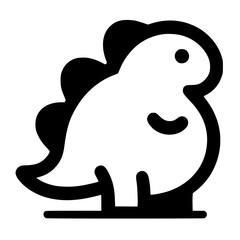 Cute dino logo silhouette