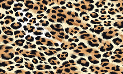 Leopard Fur Camouflage Background. Leopard Skin Texture Pattern Vector. Seamless Animal Wildlife Skin Pattern, bold statement for fashion and textile.