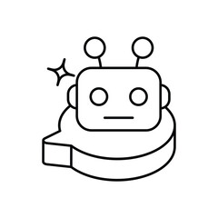 Chatbot   Black Line Icon