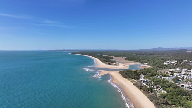 Aerial footage of Tannum Sands Queensland, Australia