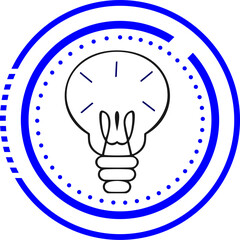 Light Bulb Idea Icon with Circle Design.