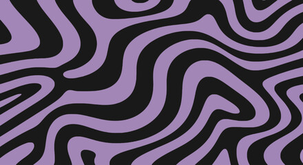 Abstract horizontal background with colorful waves. Trendy vector illustration in style retro 60s, 70s.