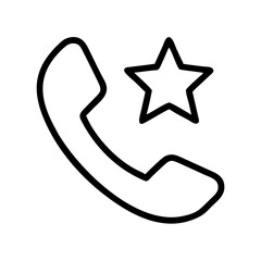 Obraz premium Telephone icon with star symbolizing favorites in communication 