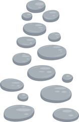 Grey Stepping Stones Path Vector Illustration on White Background for Progress or Zen Concepts