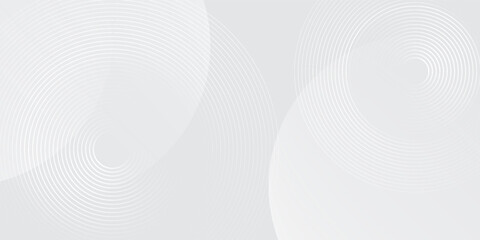 White geometric abstract background overlap layer on bright space with lines effect decoration. Modern graphic design element circles style concept for banner, modern vector arts