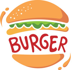 Burger logo design, Burger logo design vector template, hamburger burger logo with flat modern minimalist design illustration.