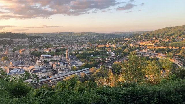 panoramic view of Bath in England