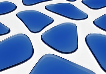 Blue glass pieces isolated on white background with a beautiful design