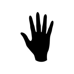 Obraz premium Silhouette image of a hand with fingers on transparent background