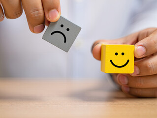 Choosing Between Sadness and Happiness Optimism and Positive Thinking Concept Idea
