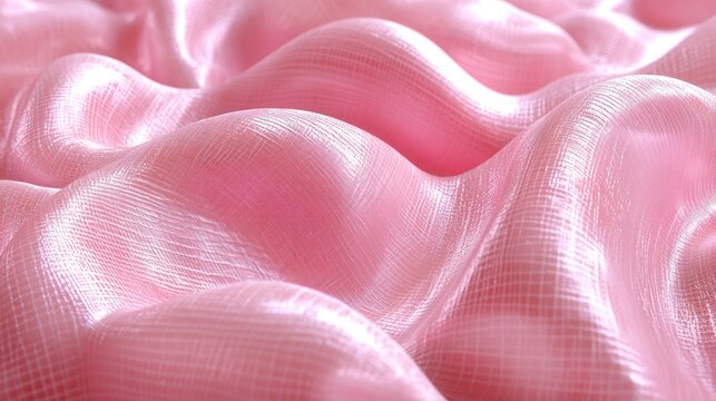 Close-up of a soft pink undulating surface with subtle fine grid texture and highlights