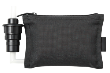 Fillable sand bag anchor for an outdoor pop-up canopy tent on a transparent background