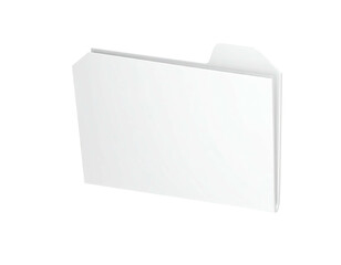 A white folder icon with a tab, rendered in a 3D perspective against black
