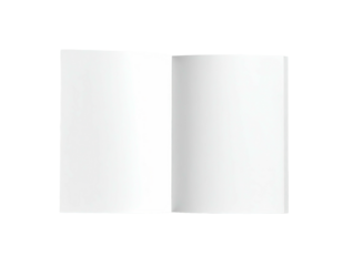 An open book with crisp white pages, resting against a black background