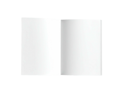 An open book with crisp white pages, resting against a black background