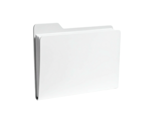 Realistic, isolated white folder with slight shadow, documents inside