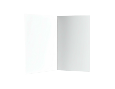 White, opened brochure or pamphlet mockup with a soft light gradient