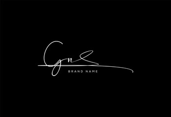 GN letter beauty cursive handwriting logo.