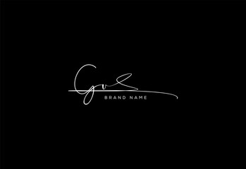 GU letter beauty cursive handwriting logo.