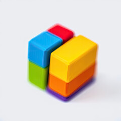 Colorful Building Blocks Composition Blurred Motion Effect Abstract Arrangement