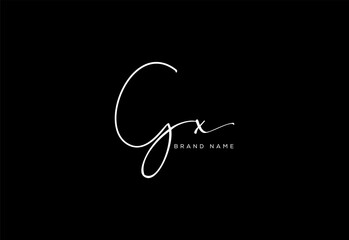 GX letter beauty cursive handwriting logo.