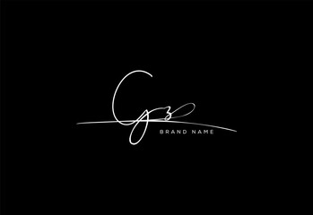GZ letter beauty cursive handwriting logo.