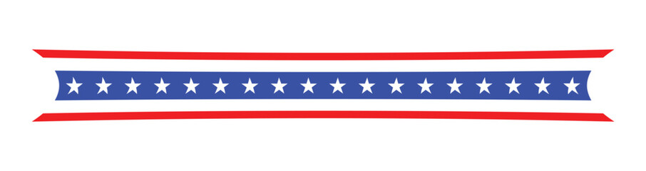 USA Flag Bunting Vector – Red, White, and Blue Patriotic Banner with Stars for American Holidays and Celebrations