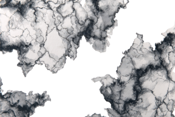 Abstract Black And White Patterned Surface with Irregular Shapes Against Transparent Background