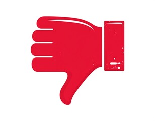 Red Thumbs Down Icon Illustrating Dislike, Negative Feedback, and Rejection