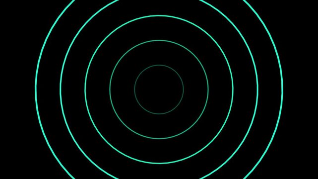 Abstract geometric pattern of glowing concentric circles on a dark background
