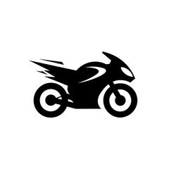 Silhouette of a motorcycle on white background on transparent background