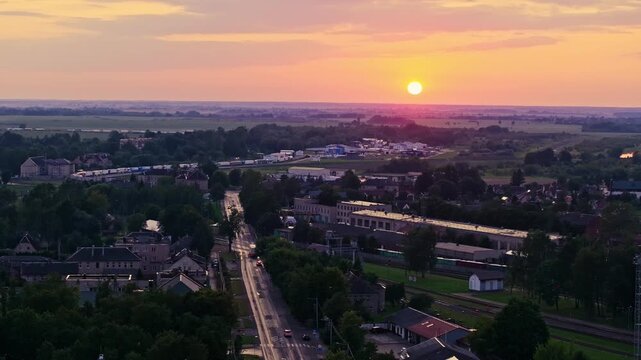 Aerial view, border crossing illustrating sanctions tariffs and global blockade