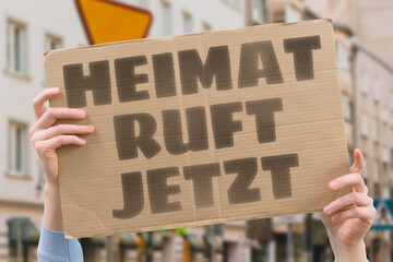 “Heimat Ruft Jetzt” The homeland calls now, not tomorrow. HOMELAND. CALL. DUTY. URGENCY. ACTION. NATION.