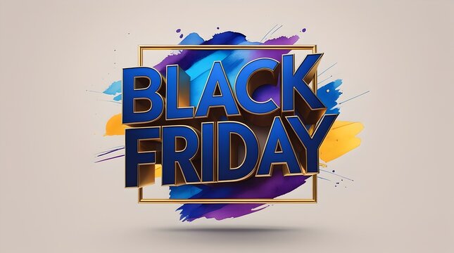 Abstract Mixed Media BLOR Background with Black Friday 3D Text