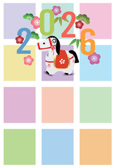 午　年賀状　干支　背景