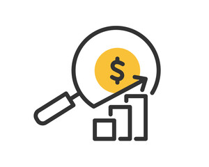 ドル 成長 グラフ アイコン ビジネス 金融 経済 | ベクター素材 編集可能