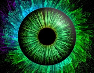 Vibrant eye with radiating colors